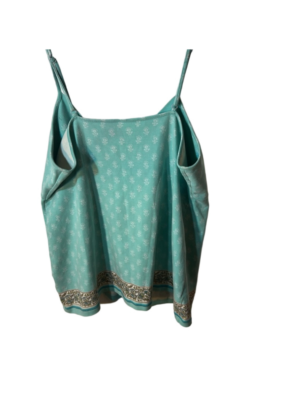 Y2K boho floral aqua tank top with adjustable straps size XL - Picture 6 of 6